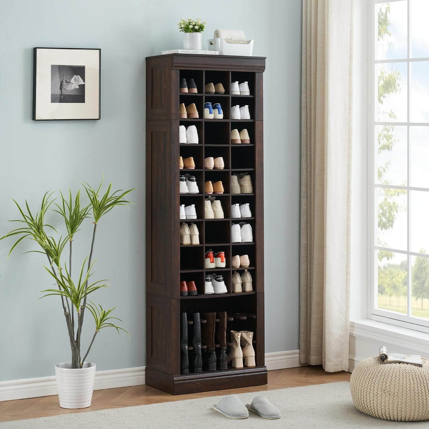 Shoe Rack with Cushioned Seat and Drawers Multipurpose Shoe Bench for Entryway Living Room Bedroom Blue Walmart