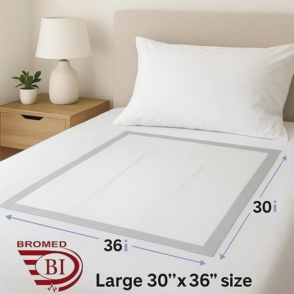 Bromed Disposable Chux Underpad Pads, Heavy Absorbency, 30" x 36", 180 Count