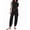Black, variant on Ekouaer Two Piece Outfits Lounge Sets for Women Sweater Sets Knit Short Sleeve Tops Jogger Pants Matching Tracksuit