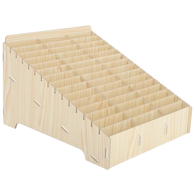 Miangastore 1 Set Wooden Multi-Phone Storage Box 45 Grid Mobile Phone Management Desktop Sundries Organizer For Classroom Office Meeting Room School Supplies