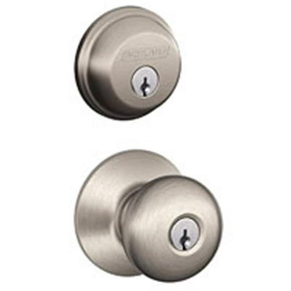 Schlage 3686789 Deadbolt Combo Lockset, Satin Nikel