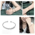 thumbnail image 2 of Womens 925 Sterling Silver Bead Ball Love Cuff Bangle Fashion Bracelet Y7U2, 2 of 9