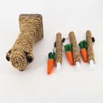 thumbnail image 1 of Pet Rabbit Toy Tree Bunny Fun Chew Toy Rattan Grass Scratcher Climbing Tree Play Carrot Toy for Small Animal, 1 of 3