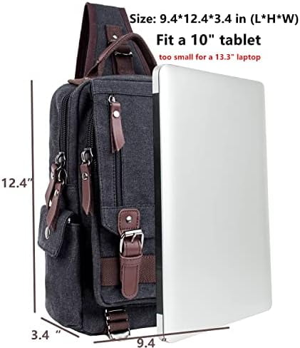 Retro Crossbody Bag Sling Bag Canvas Messenger Bag for Men Women Shoulder Bag Crossbody Handbags Satchel Travel Bag