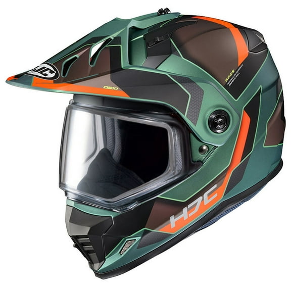 HJC DS-X1 Synergy Snow Helmet w/Dual Pane Shield Green/Orange LG