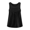 thumbnail image 6 of Women's Summer Tops Boho Tank Tops Crewneck Sleeveless Shirts Casual Flowy Lace Swiss Dots Blouses Trendy Clothing, 6 of 7