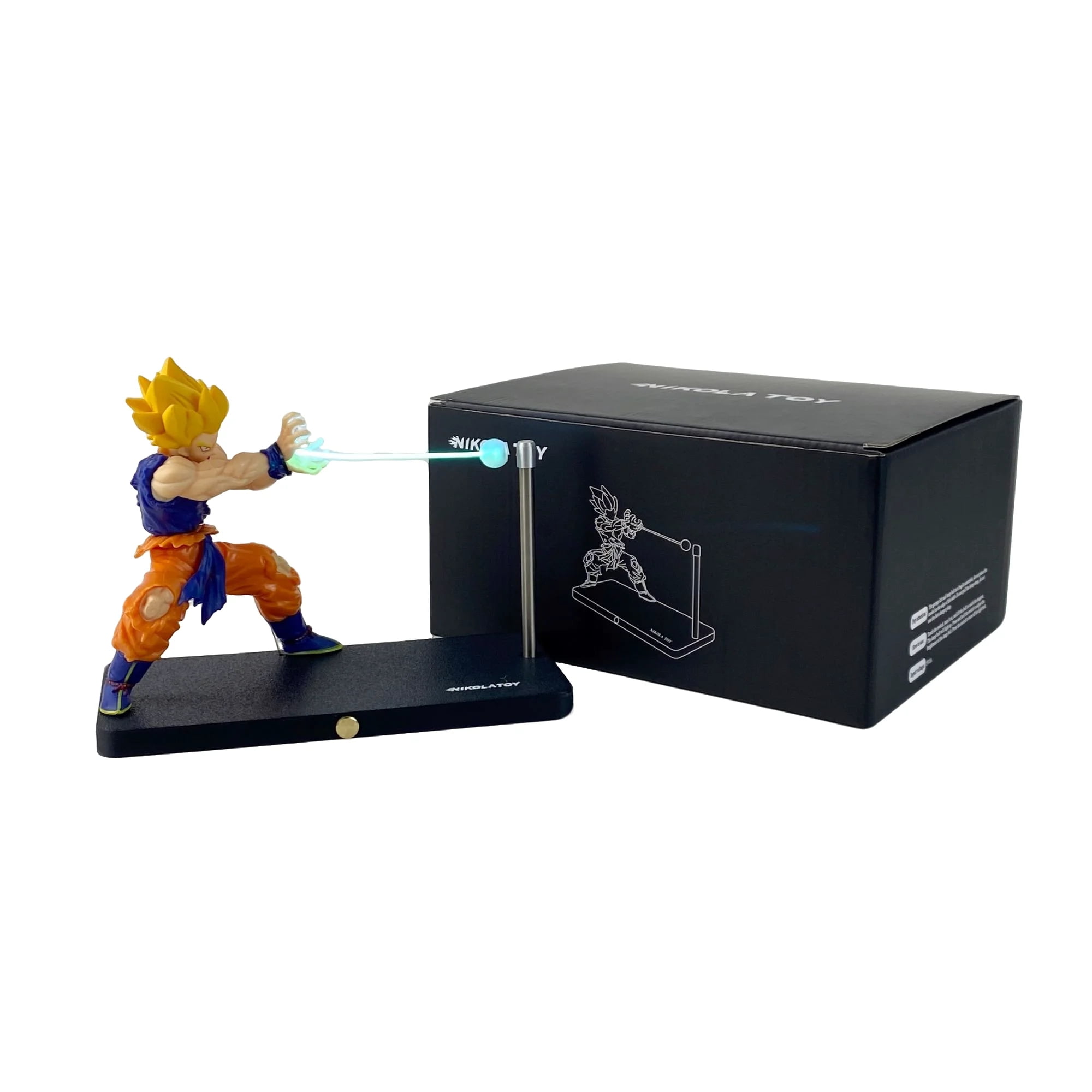 NikolaToy Dragon Ball Kakarotto Son Goku Kamehameha Wave Light Lamp Model Ornament Anime Peripheral Toys Gifts
