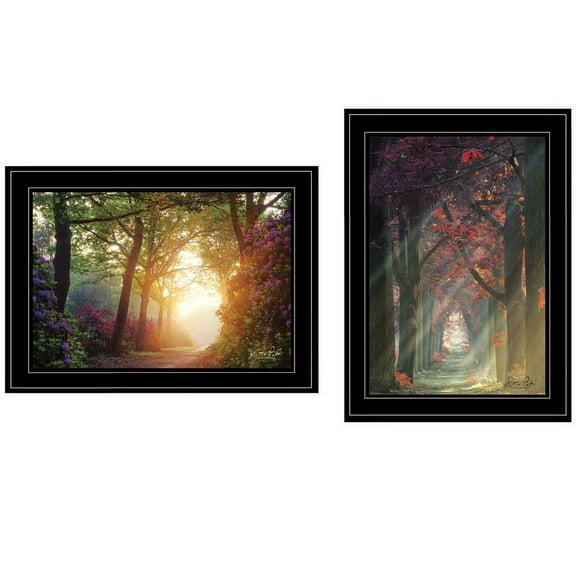 Path of Happiness 2-Piece Vignette by Martin Podt Printed Art Wood Multi-Color
