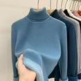thumbnail image 4 of YHAJDS Women Fall Winter Sleepwear,Thermal Homewear For Women,Sleepwear With Built In Bra,Solid Color Turtleneck Fleece Lined Versatile Inner Wear Knitted Base Layer Top For Fall And Winter, 4 of 4