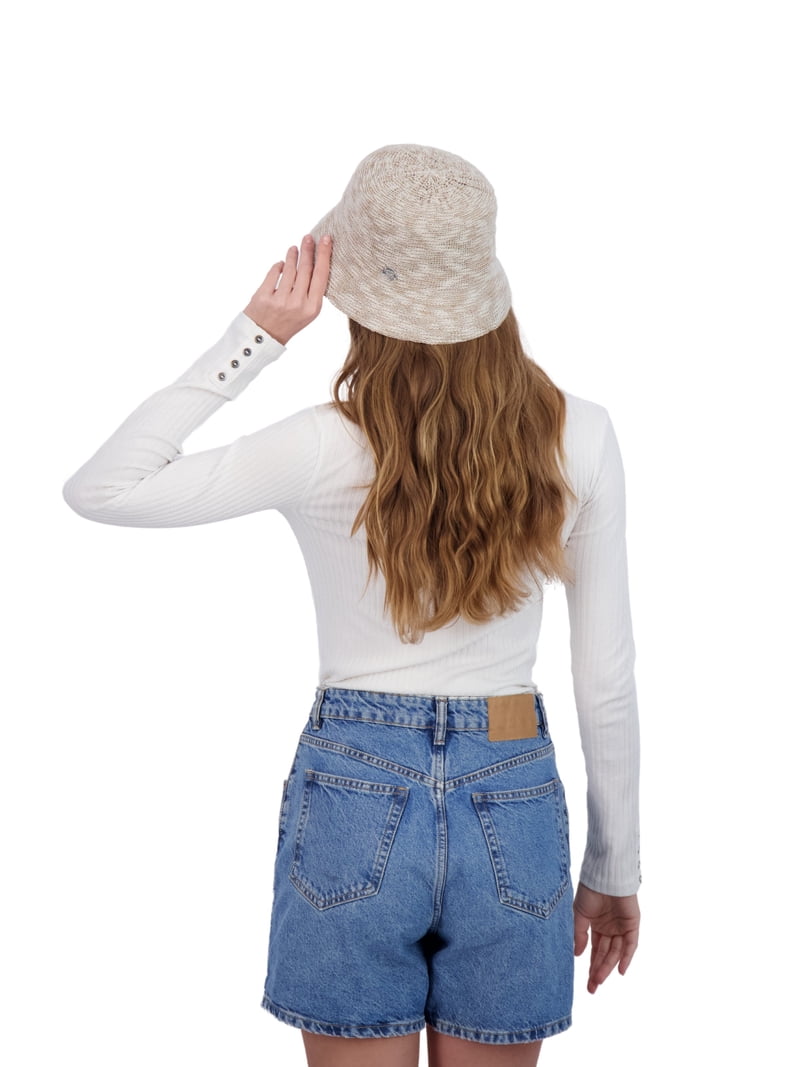 Banana Boat Slub Yarn Bucket Hat with Rope Trim, Ivory 