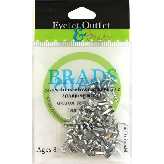 Eyelet Outlet Round Brads 4mm 70/Pkg-Silver