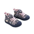 thumbnail image 2 of ZHOGXU Big Kids Girls Sneakers Soft Sole Lace Up Non Slip Floral Printed Lightweight Comfortable Casual Shoes For Everyday Wear Black 12-15 Months, 2 of 3