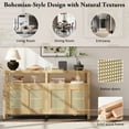 thumbnail image 2 of Aukfa Rattan Buffet Storage Cabinet,TV Cabinet for Living Dining Rooms,Bohemian Style,Natural, 2 of 8