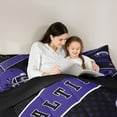 thumbnail image 5 of Manfei Baltimore King Size Comforter Sets,Football City Bedding Comforter Set,Purple Helmet Bedding Set,Super Cozy Room Decor Reversible,3-Piece, 5 of 8