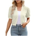thumbnail image 2 of BLCHUNen Cropped Cardigan for Women Short Sleeve Lightweight Open Front Casual Outwear Summer Beach Tops, 2 of 7