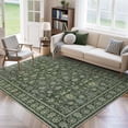 thumbnail image 2 of LIVEBOX Washable Area Rug 5x7 - Large Green Boho Living Room Rug Vintage Rugs for Bedroom, Lightweight Retro Carpet Floral Accent Rugs for Dining Room High Traffic Area, 2 of 6
