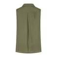 thumbnail image 5 of FAVIPT Womens Linen Tops Sleeveless Collared Tops Oversized Button Up Blouses Work Shirts Casual Summer Tank Top 2025 Army Green,L, 5 of 7