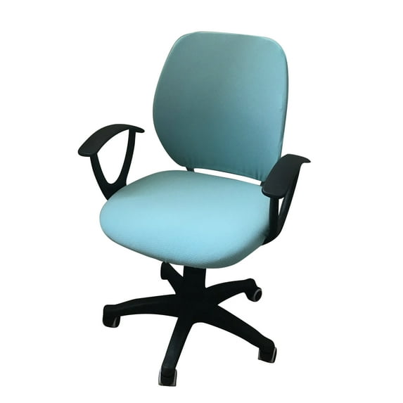 Shanna Computer Office Chair Cover - Split Universal Desk Task Chair Chair Covers Stretch Rotating Chair Slipcover (Light Blue)