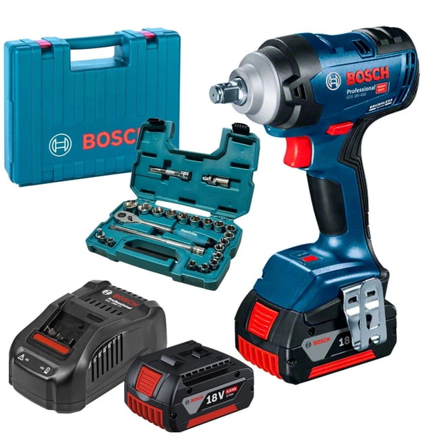 Llave De Impacto Bosch GDS 18V-400 +Set Dados Matraca Makita