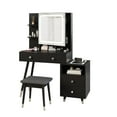 thumbnail image 6 of Smuxee Modern Vanity Table Set with LED Mirror and 2 Shelves,4 Drawers,Bedroom Dressing Table,Black, 6 of 7