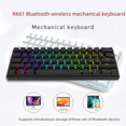 thumbnail image 1 of Teclado mecánico Bluetooth 60% teclado teléfono móvil tableta computadora eje rojo té verde negro, 1 of 5