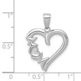 thumbnail image 3 of FJC Finejewelers 14k White Gold White Heart with Mom On Left Side Charm, 3 of 6