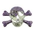 thumbnail image 5 of Tattoo gothic Skull Skeleton Crossbones Belt Buckle Purple Rhinestones New Men Women Blinged Hip Fashion Halloween Costume Party, 5 of 6