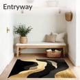 thumbnail image 3 of ODIKA 2'x3' Machine Washable Non-Slip Area Rug, Unique Black Gold Abstract with Artistic Flowing Lines Design High Traffic Rug, Black, 84799, 3 of 7