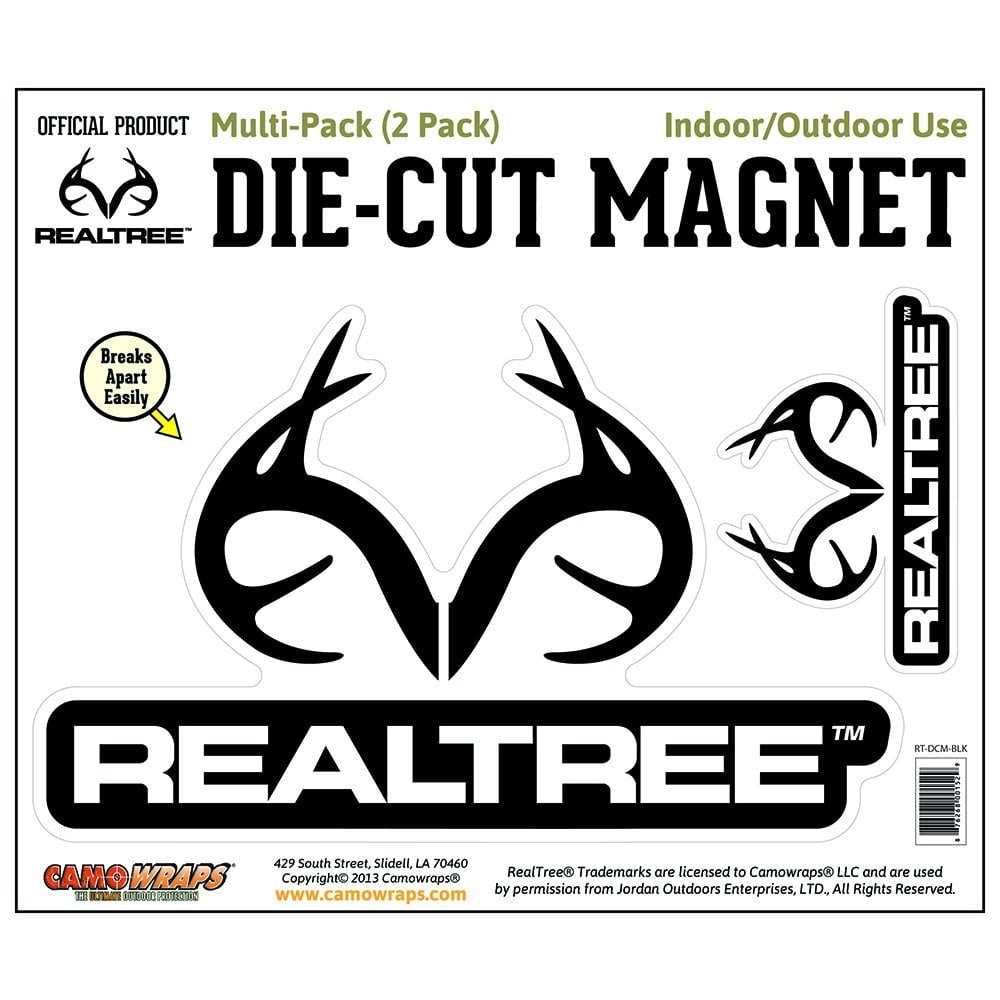 CamoWraps Realtree Die Cut Magnets 2 sizes in pack