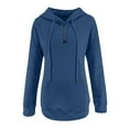 thumbnail image 4 of Lindreshi Hoodies for Women Women Winter Casual Button Drawstring Hooded Pullover Tops, 4 of 5