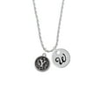 thumbnail image 2 of Delight Jewelry Silvertone Antiqued Round Seal - Initial - Y - Silvertone Script Initial Disc - W - Charm Necklace, 20"+3", 2 of 4