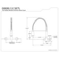 thumbnail image 2 of Kingston Brass GS8280CTL Continental Double-Handle 2-Hole Wall-Mount Pre-Rinse Bridge Kitchen Faucet in Matte Black, 2 of 5
