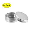 thumbnail image 1 of Uxcell 0.67oz 20ml Latas redondas con tapa de tornillo Contenedores de aluminio tono plateado 24 paquetes, 1 of 6