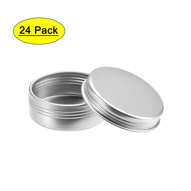 Uxcell 0.67oz 20ml Latas redondas con tapa de tornillo Contenedores de aluminio tono plateado 24 paquetes