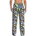 thumbnail image 7 of Salouo Colored Glass Print Pajama Pants for Men, Lounge Pants Elastic Waistband Casual Men's sleepwear Loungewear Sleep Pajama Pant -XX-Large, 7 of 7