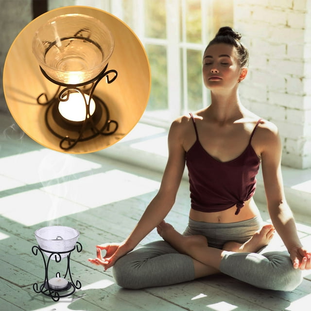 WREESH Iron Flower Stand Burner Candle Aromatherapy Oil Lamp Decorations Aroma Furnace