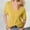 Yellow, variant on Hauaitttt Women's Fashion Deep V Neck Top Solid Color Casual Loose Short Sleeve Extra Long Sleeve Womens Workout Shirts Cute Summer Tops Womens Tech Shirts Spandex Tee Women Athletic T Shirts