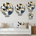 thumbnail image 4 of Designart "Intricate Abstract Pattern with Blue & Golden Textures XX" Minimalism Oversized Wall Clock, 4 of 5