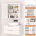 thumbnail image 5 of Foreate 3-Tier Metal Bathroom Cabinet Wall Mounted w/ Tempered Glass Door Adjustable Shelving Heavy Duty Medicine Cabinet over the Toilet Rack for Office Laundry Room Kitchen, 5 of 10
