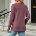 thumbnail image 7 of BLVB Womens Spring Fall Tunic Tops V Neck Button Long Sleeve Shirts Solid Casual Comfy Ladies Dressy Blouses, 7 of 7