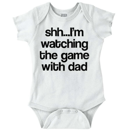 

Brisco Brands Shh Im Watching The Game With Dad Unisex Baby Bodysuits