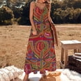 thumbnail image 3 of Mola De Panama Flower Sleeveless Dress Women's Evening Dress Womans Clothing, 3 of 9