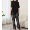 thumbnail image 6 of Summer Sleepwear for Women Short Sleeve Pajama Set 2 Piece female Tee and Pants Soft Loungewear PJS, 6 of 7