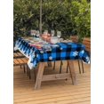 thumbnail image 2 of Outdoor Tablecloth with Umbrella Hole and Zipper, Blue Plaid Christmas Trucks Rectangle Table Cloth 54x80 Inch Waterproof Tablecloth, Xmas Tree Gifts Snowflake Picnic Table Cover for Patio Camping, 2 of 7