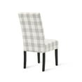 thumbnail image 3 of Cini Dining Side Chair Set of 2, Gray Plaid Fabric, Black Wood Legs, 3 of 3