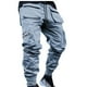 thumbnail image 1 of Pantalones largos para hombre, de color liso, tridimensionales, deportivos, multibolsillos, lavados, rectos, reflectantes, ligeros, cargo, para exteriores, informales, de poliéster., 1 of 8