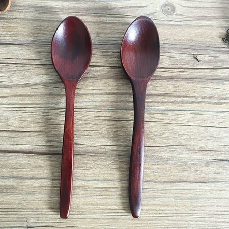 

GROFRY 5Pcs Soup Spoon Smooth Surface Heat-Resistant Wood Grinding Polishing Table Spoon Kitchen Tool