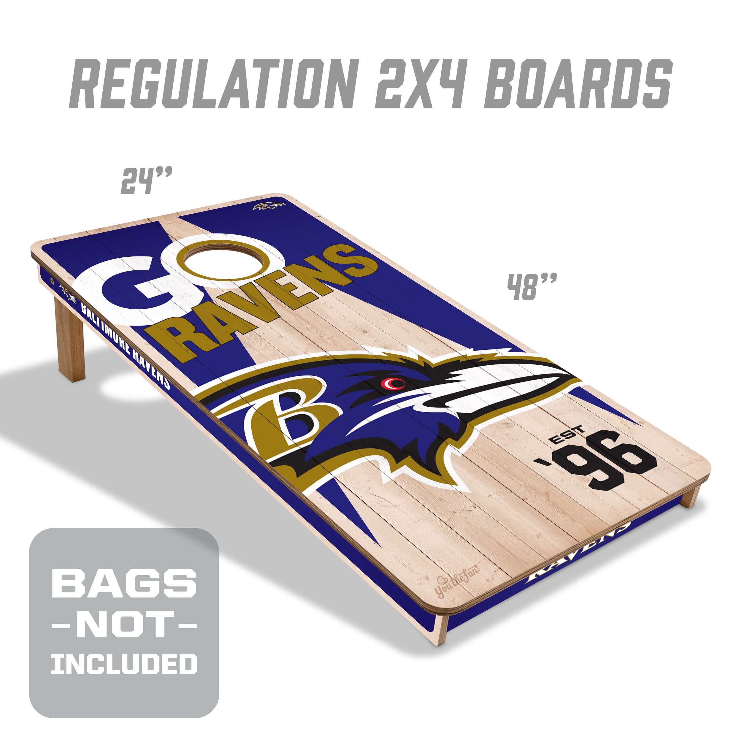 YouTheFan NFL Baltimore Ravens 2' x 4' Cornhole Game No Bags