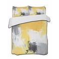 thumbnail image 2 of Quilts King Size, Yellow Gray Soft Comforter Bedding Set for Bed, Modern Oil Painted Abstract Geometric Lightweight Quilted Bedspread with Pillow Cover(2 Pieces) for All Season, 96x106 Inch, 2 of 6