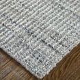 thumbnail image 3 of Feizy Limerick Modern Solid, Gray/White, 3'6" x 5'6" Accent Rug Eco Friendly Easy Care Kid Friendly Casual Stripes Floor Rug for Living room Bedroom, 3 of 8
